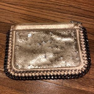 Bari Lynn pouch/clutch bag with chain trim Top zip closure